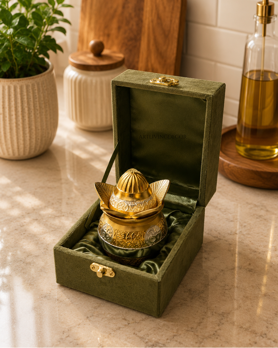Small German Silver Kalash with Velvet box