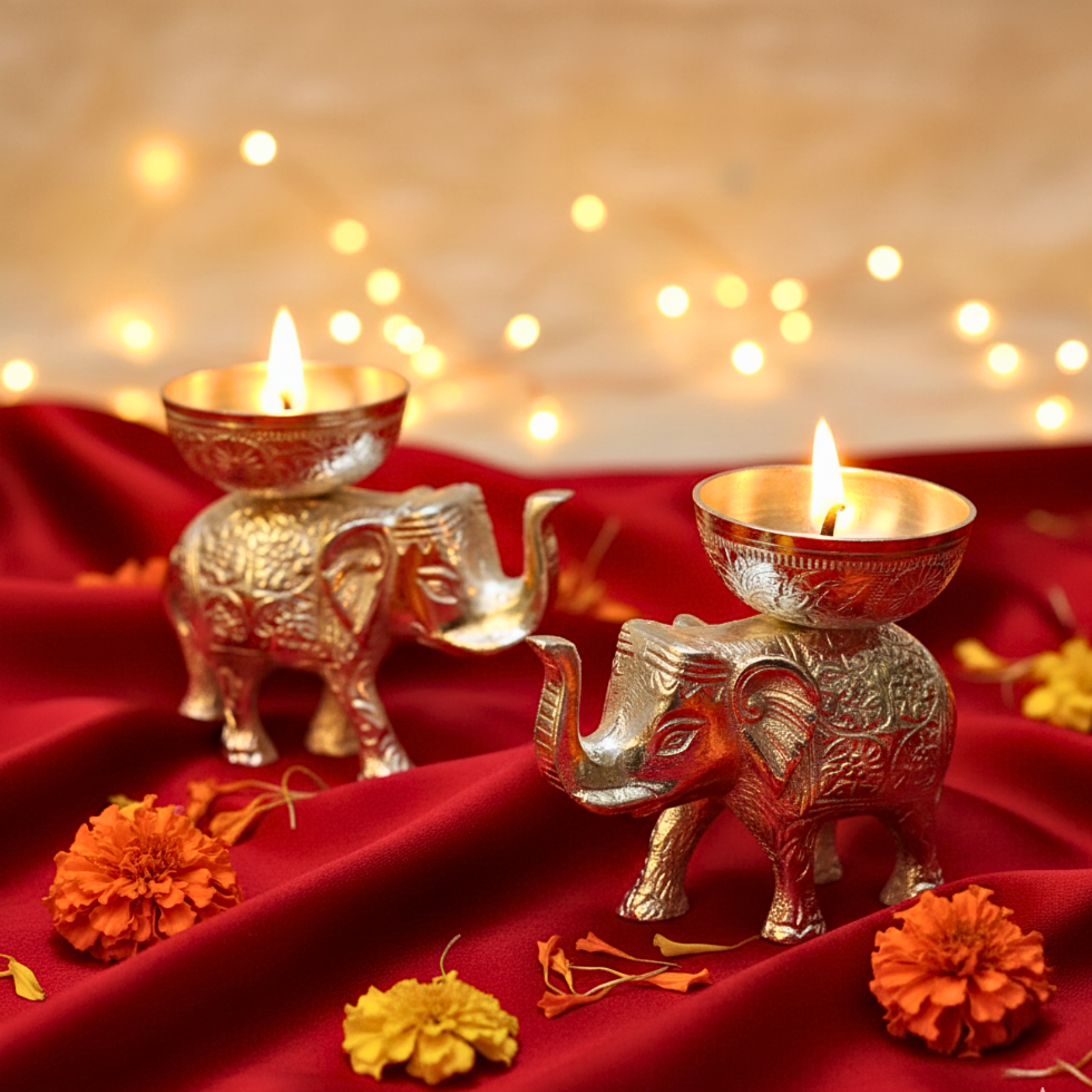 Royal Elephant Diya Set of 2