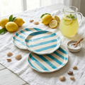 Modern Stripe Design Ceramic Plate Set of 3