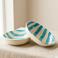 Striped Ceramic Pasta Bowl