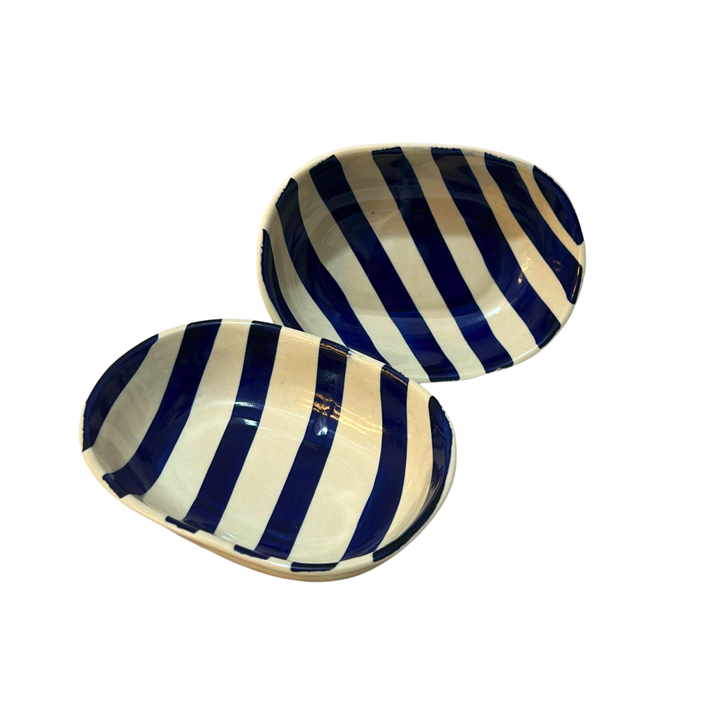 Striped Ceramic Pasta Bowl