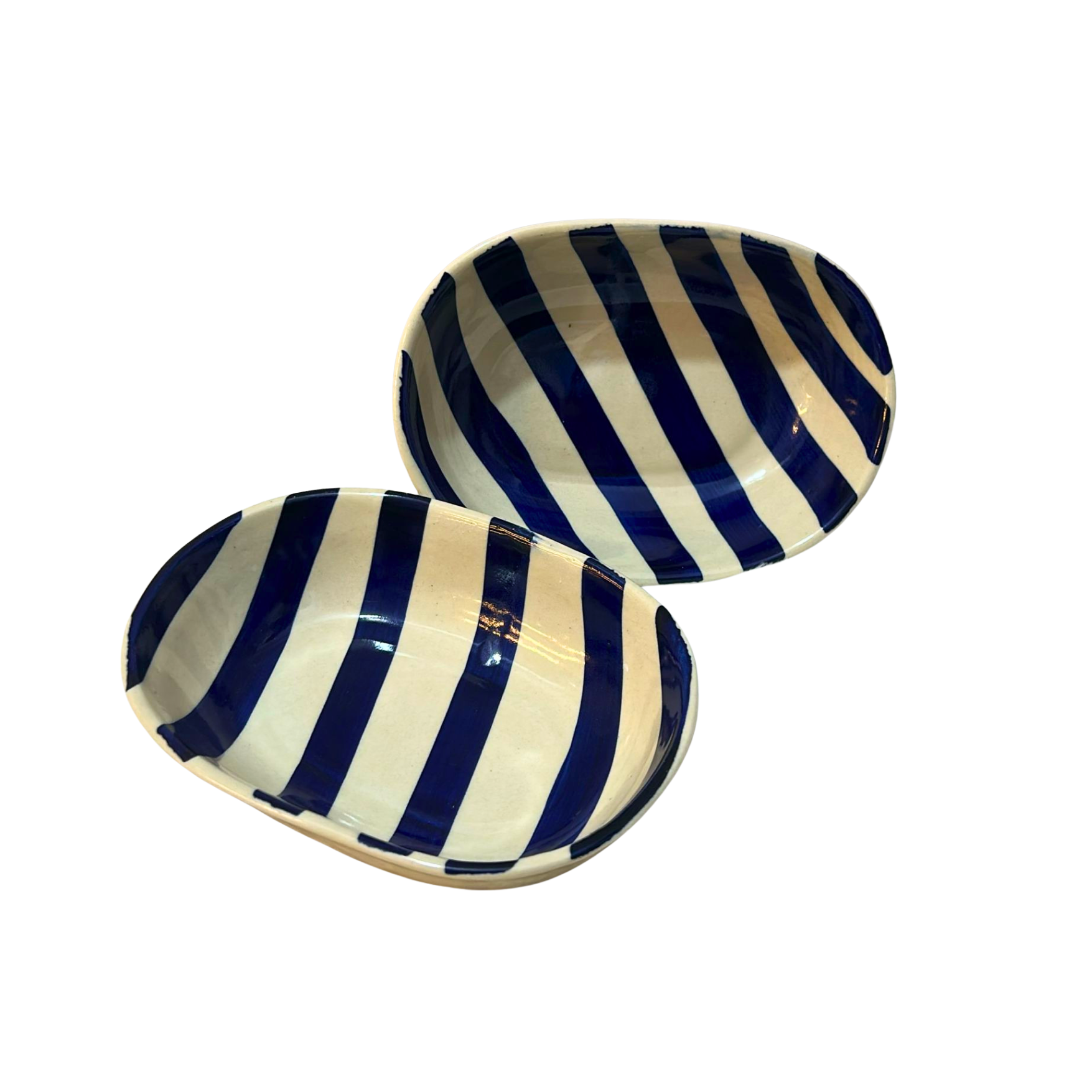 Striped Ceramic Pasta Bowl