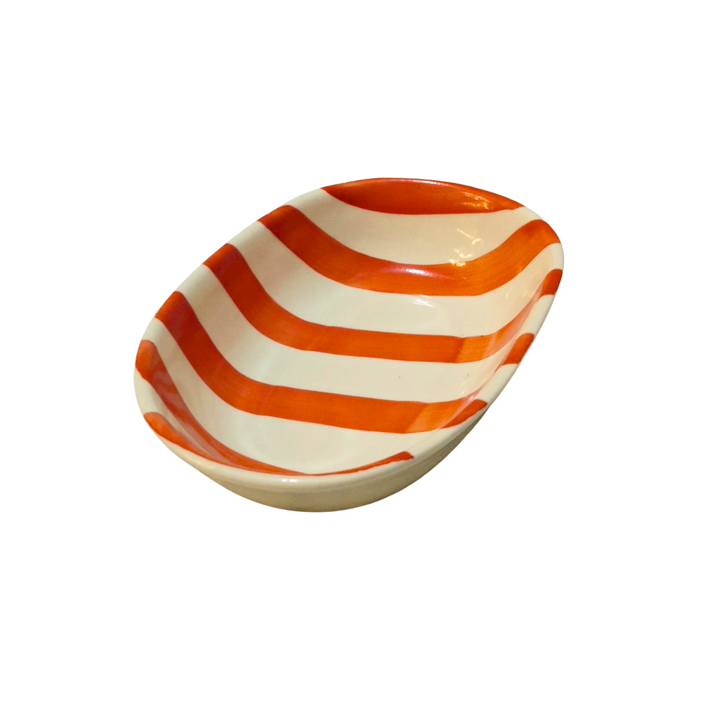 Striped Ceramic Pasta Bowl