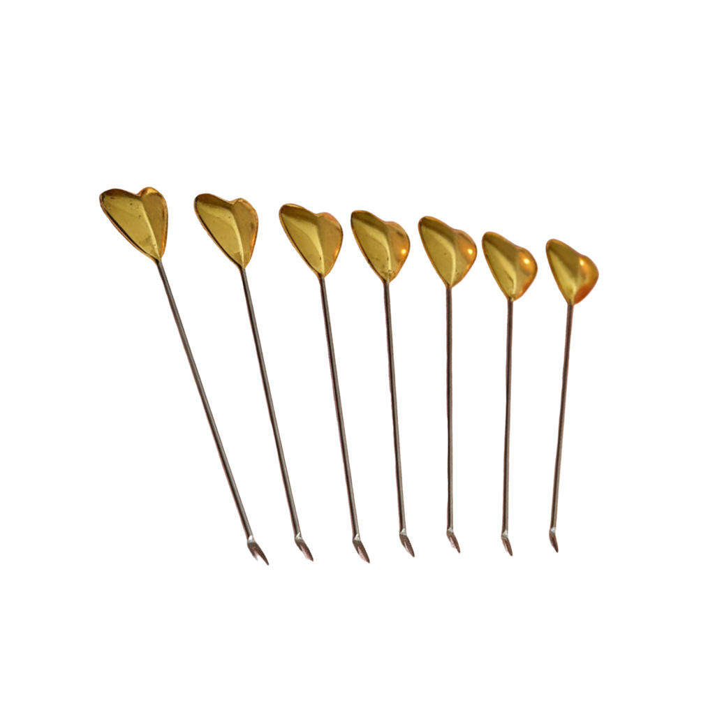 Set of 6 Premium Romantic Heart Cocktail Sticks