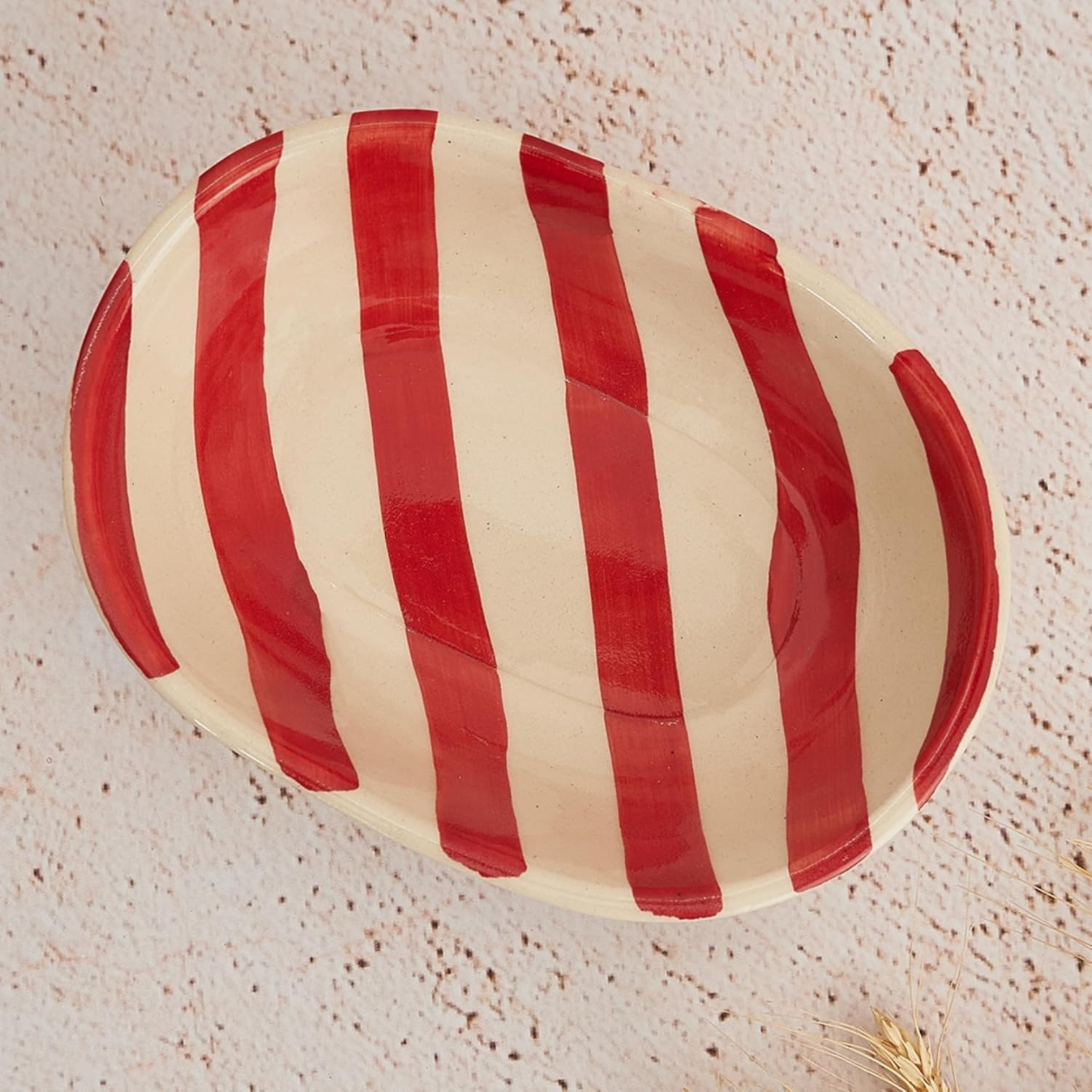 Striped Ceramic Pasta Bowl