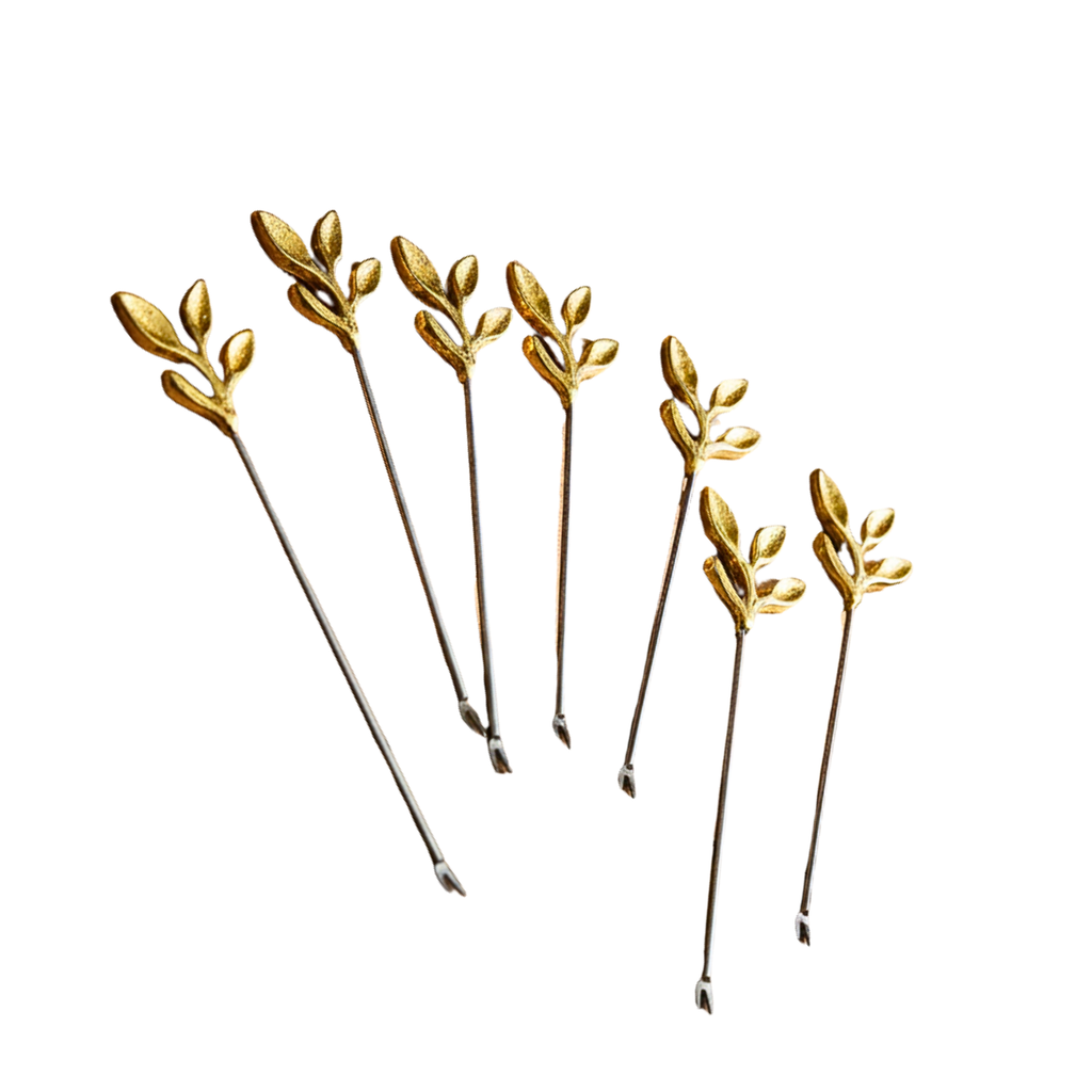 Set of 6 Royal Leaf Fusion Cocktail Stick