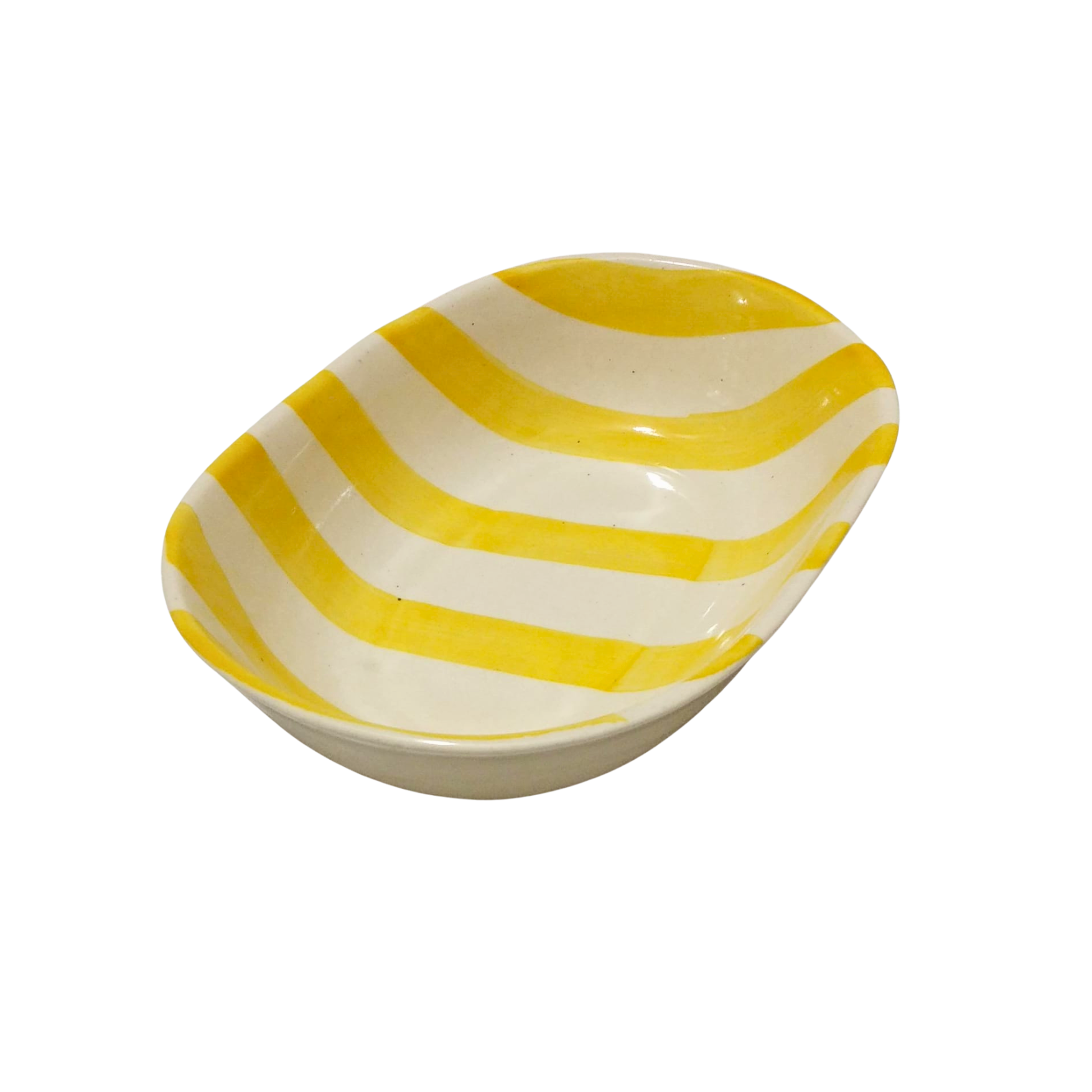Striped Ceramic Pasta Bowl