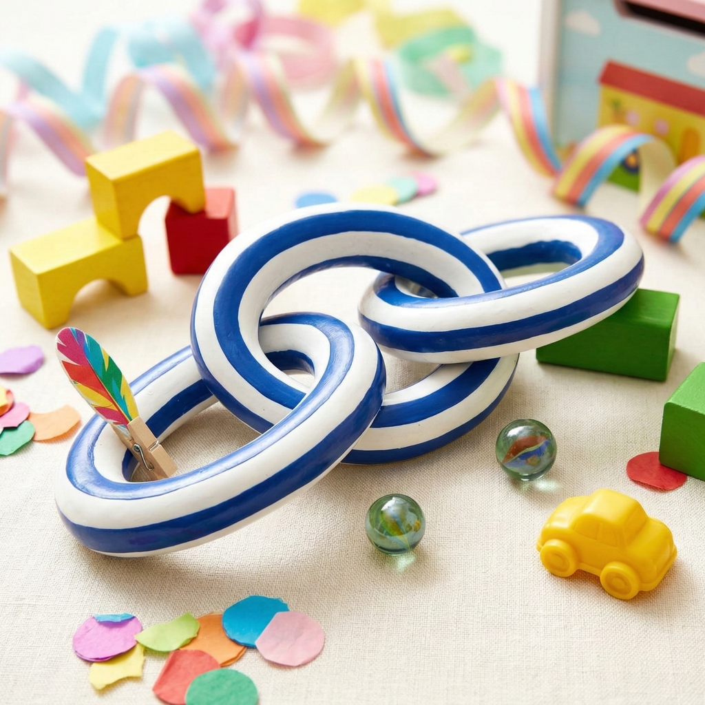 Minimalist Striped Wooden Link Chain