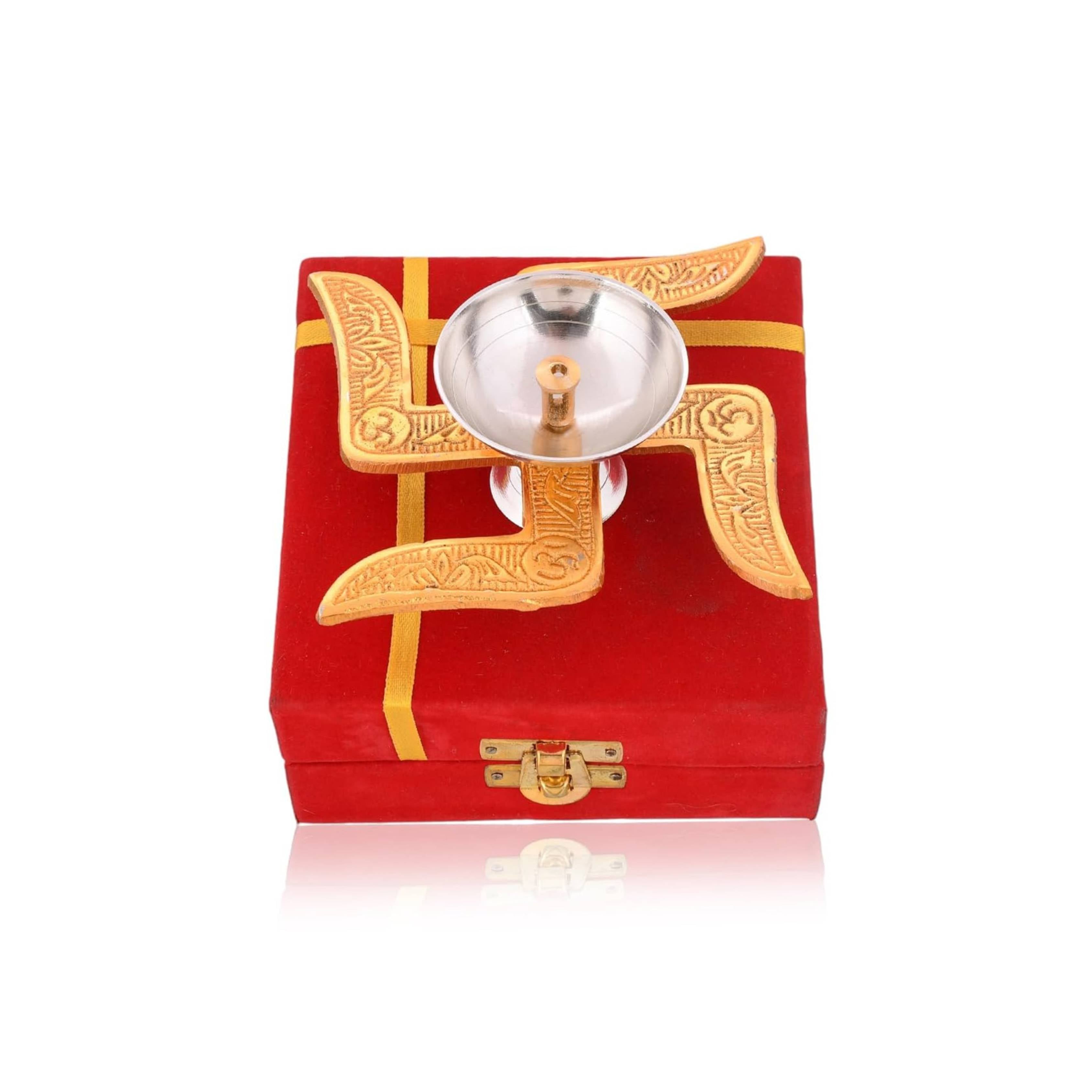 Pavitra Swastik Diya with velvet box