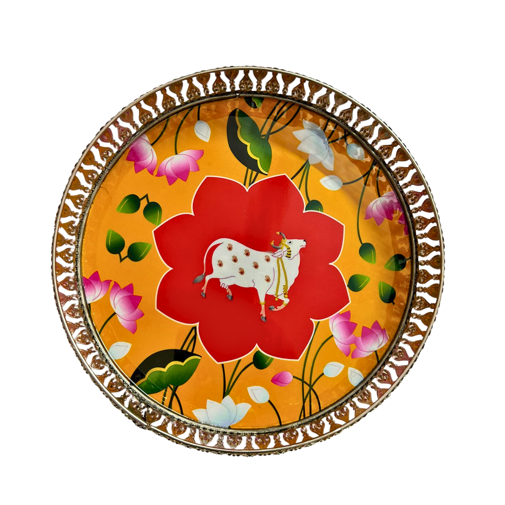 Premium Decorative Tray with Metal 4pcs Jar Set