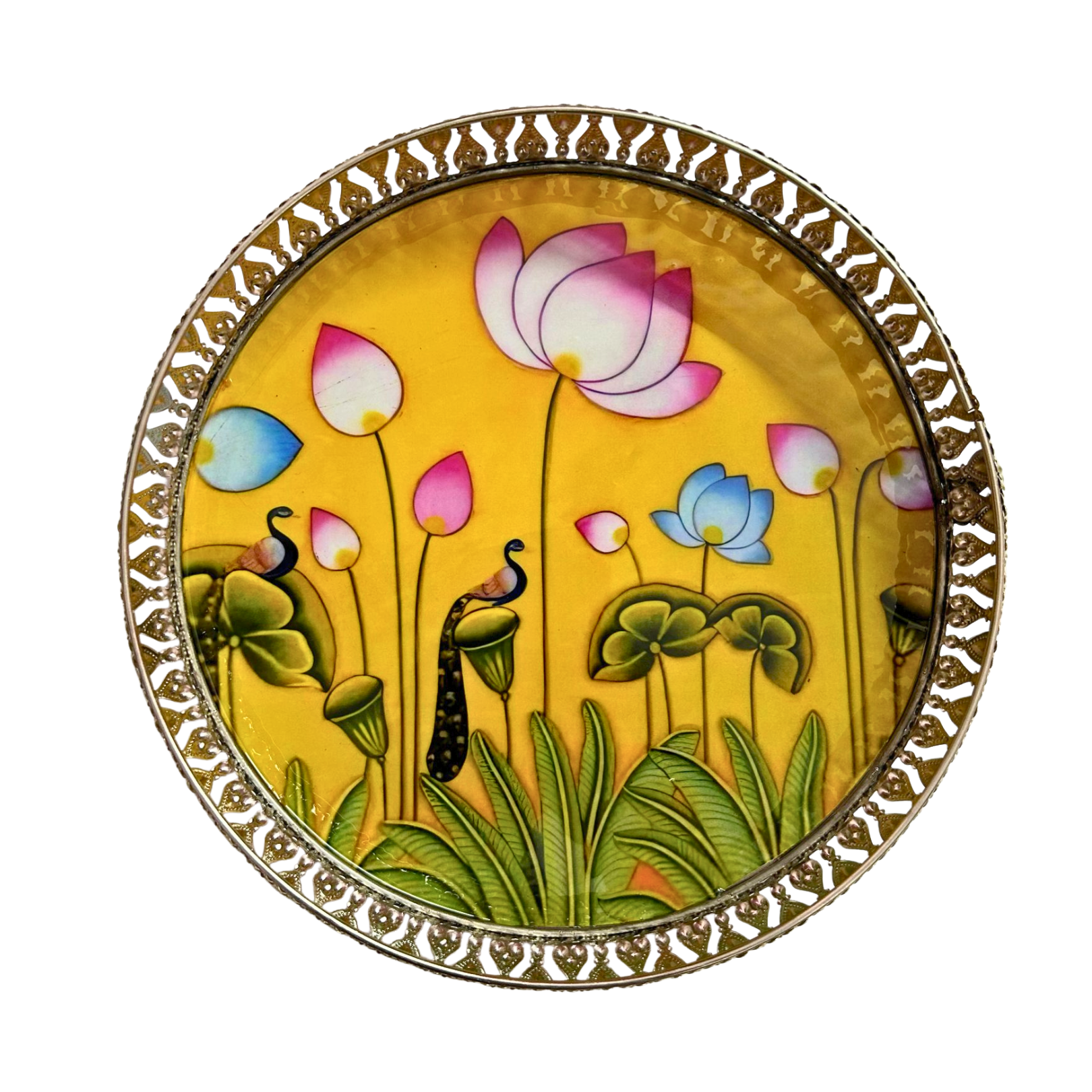 Premium Decorative Tray with Metal 4pcs Jar Set