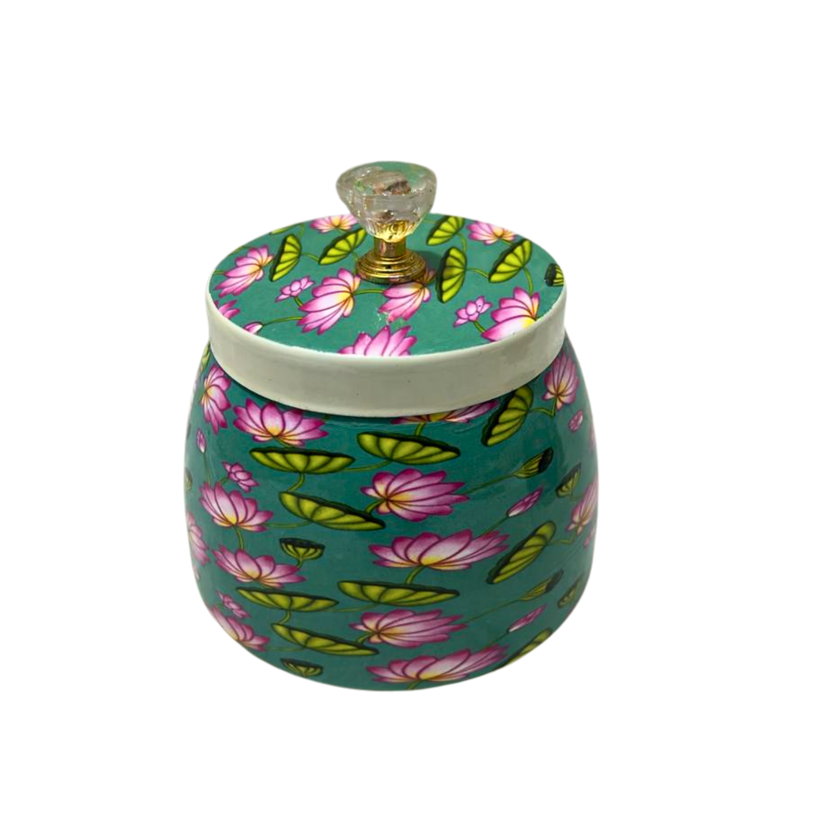 Regal Floral Metal Basket & 4 Jars set