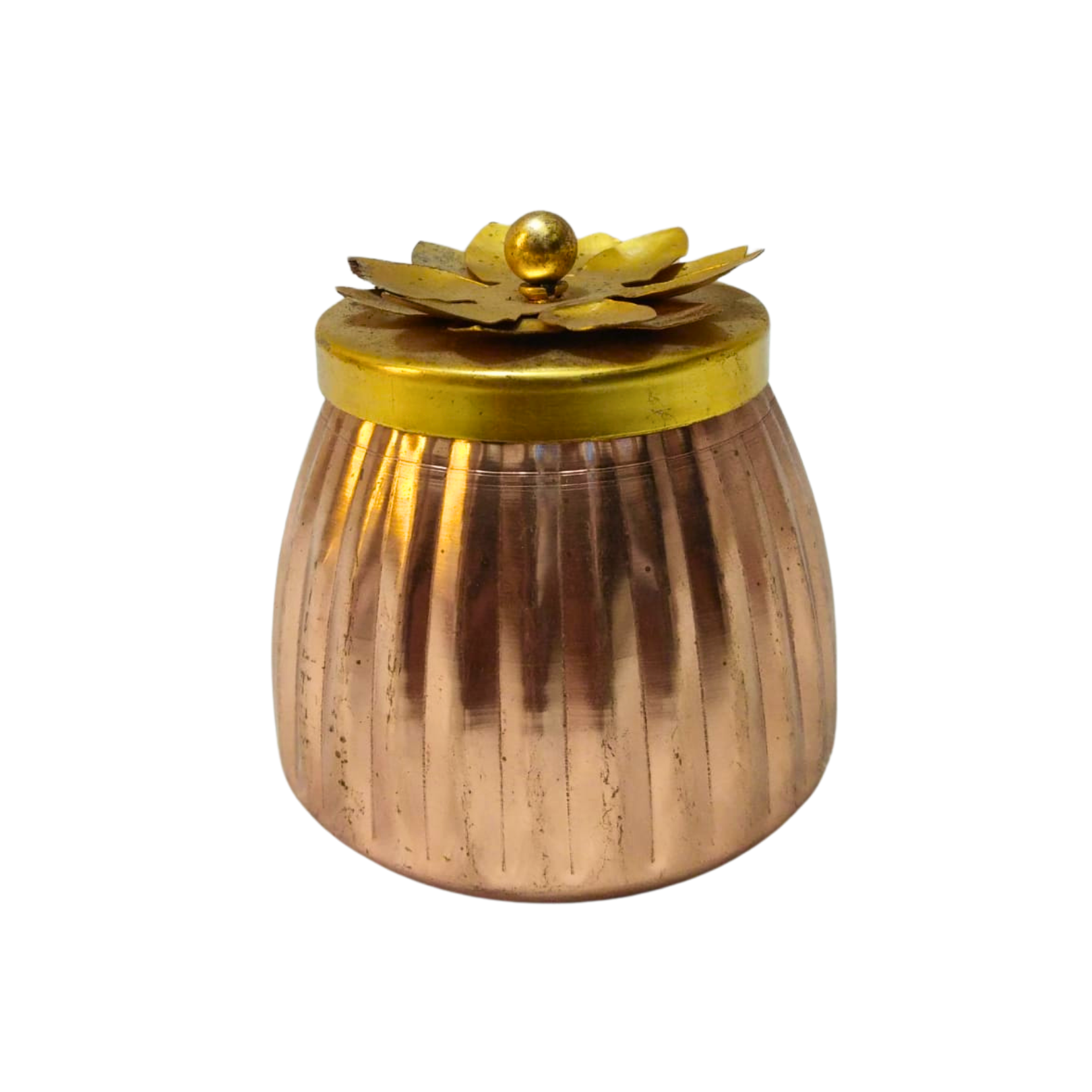 Decorative Enamel Metal Jar with Lid- Multipurpose Small Storage Container