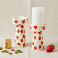 Strawberry Hand-Painted Wooden Candle Holders set of 2