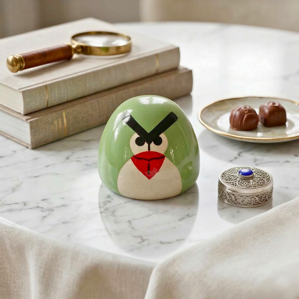 Ceramic Angry Bird Money Bank with Bottom Opening