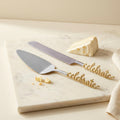 Celebrate Gold Designer Knife & Server Set of 2
