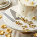 Cake Knife & Server with Floral Handles Set of 2