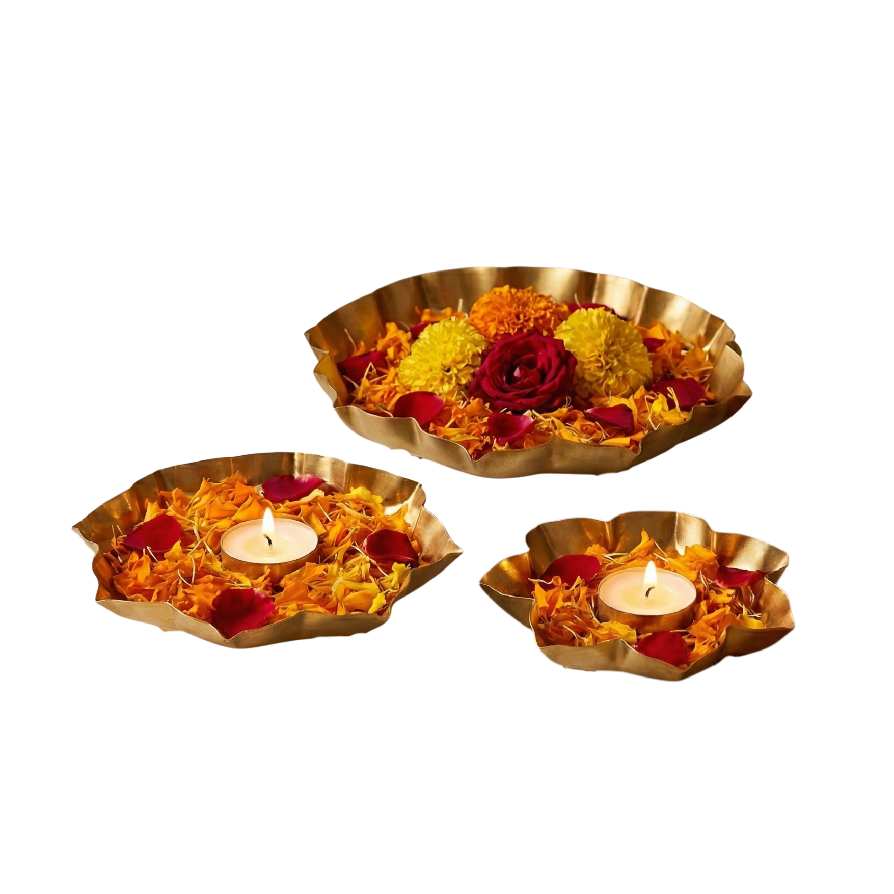 Lotus Décor Empty Urli's Set of 3