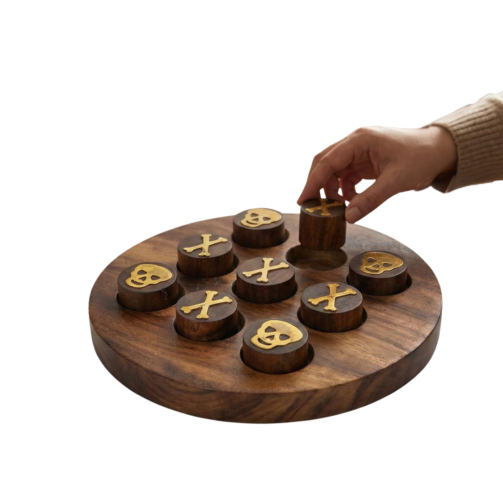 Ghost & Crosses Wooden Tic Tac Toe Game Set