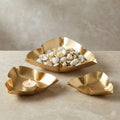 Golden Empty 3-Petal Bowls set of 3