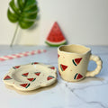 Watermelon- Inspired Ceramic Cup & Saucer Set
