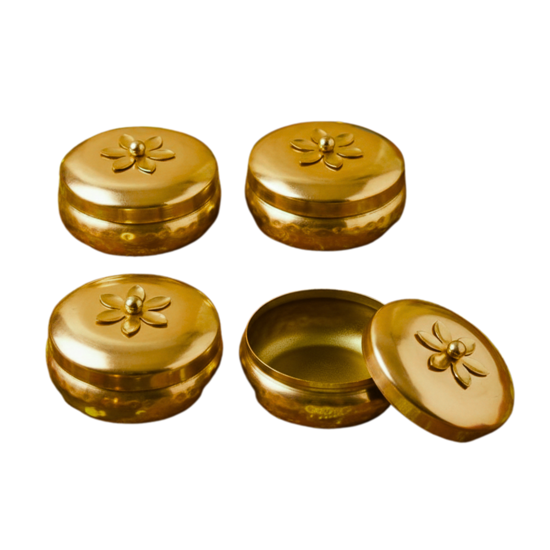 Heritage Gold Decorative Hammered Storage Box Set of 4
