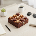 Handcrafted Wooden Tic Tac Toe Game with cover
