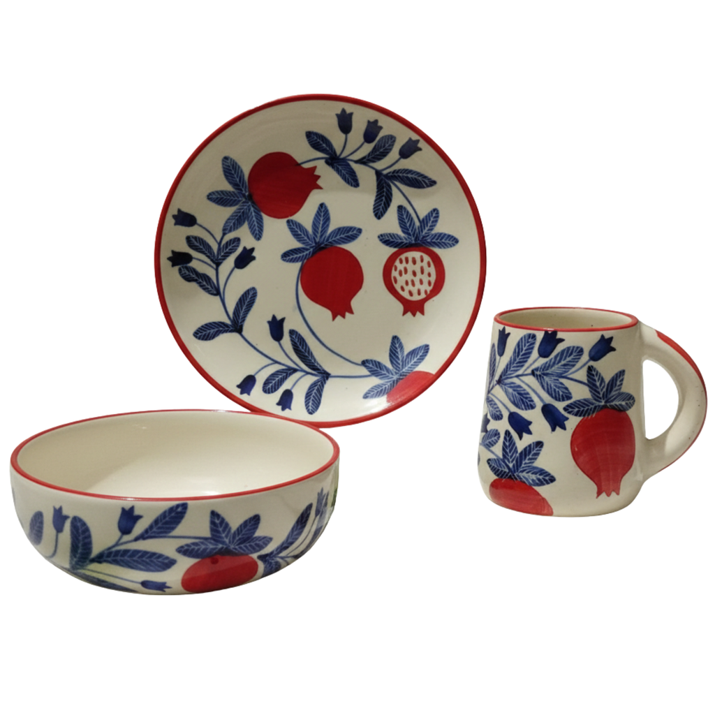 Floral Pomegranate Ceramic Serveware Set