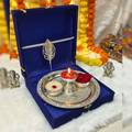 Festive German Silver Bowl & Spoon Set with Gift Box