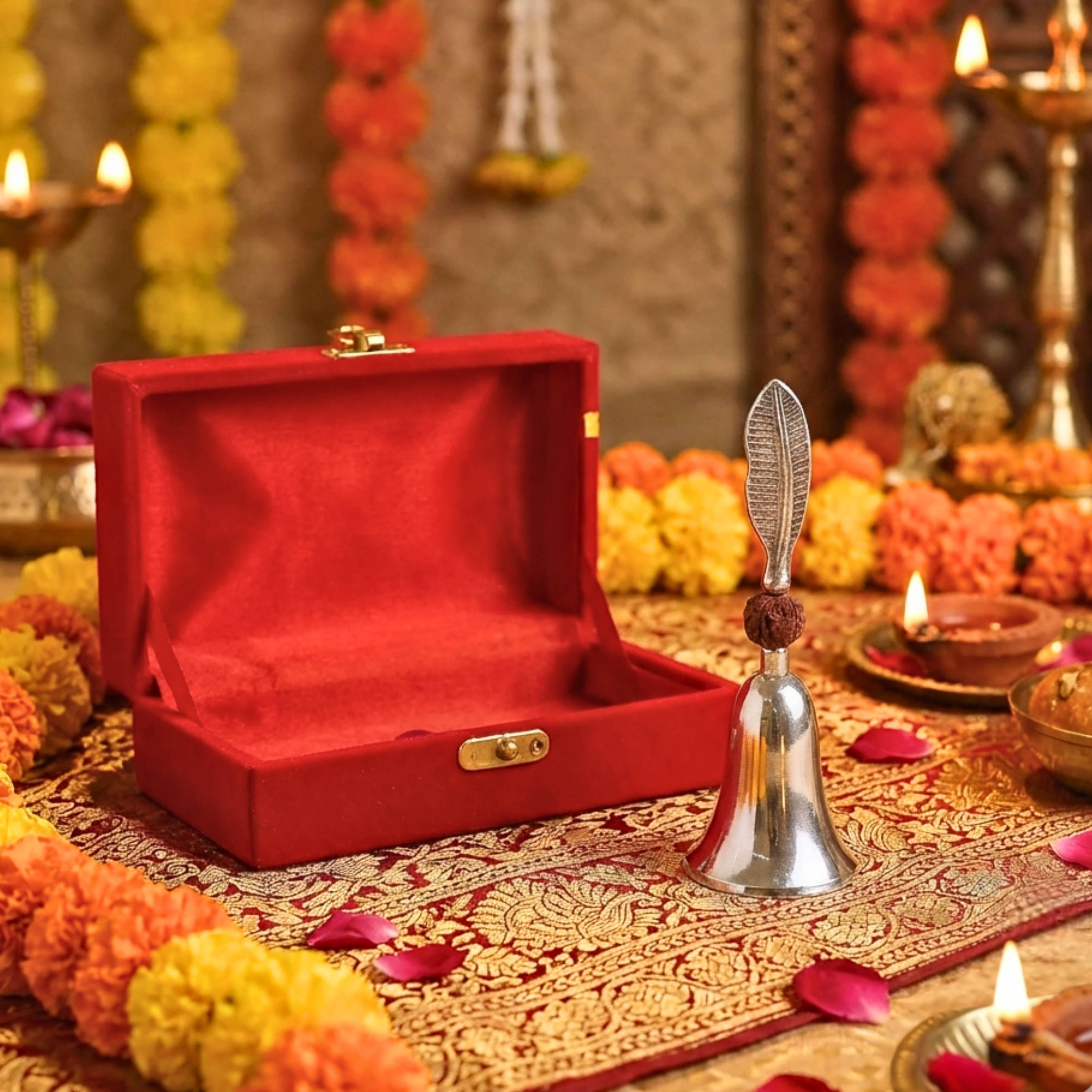 Shankhnaad Mandir Bell with Velvet Box