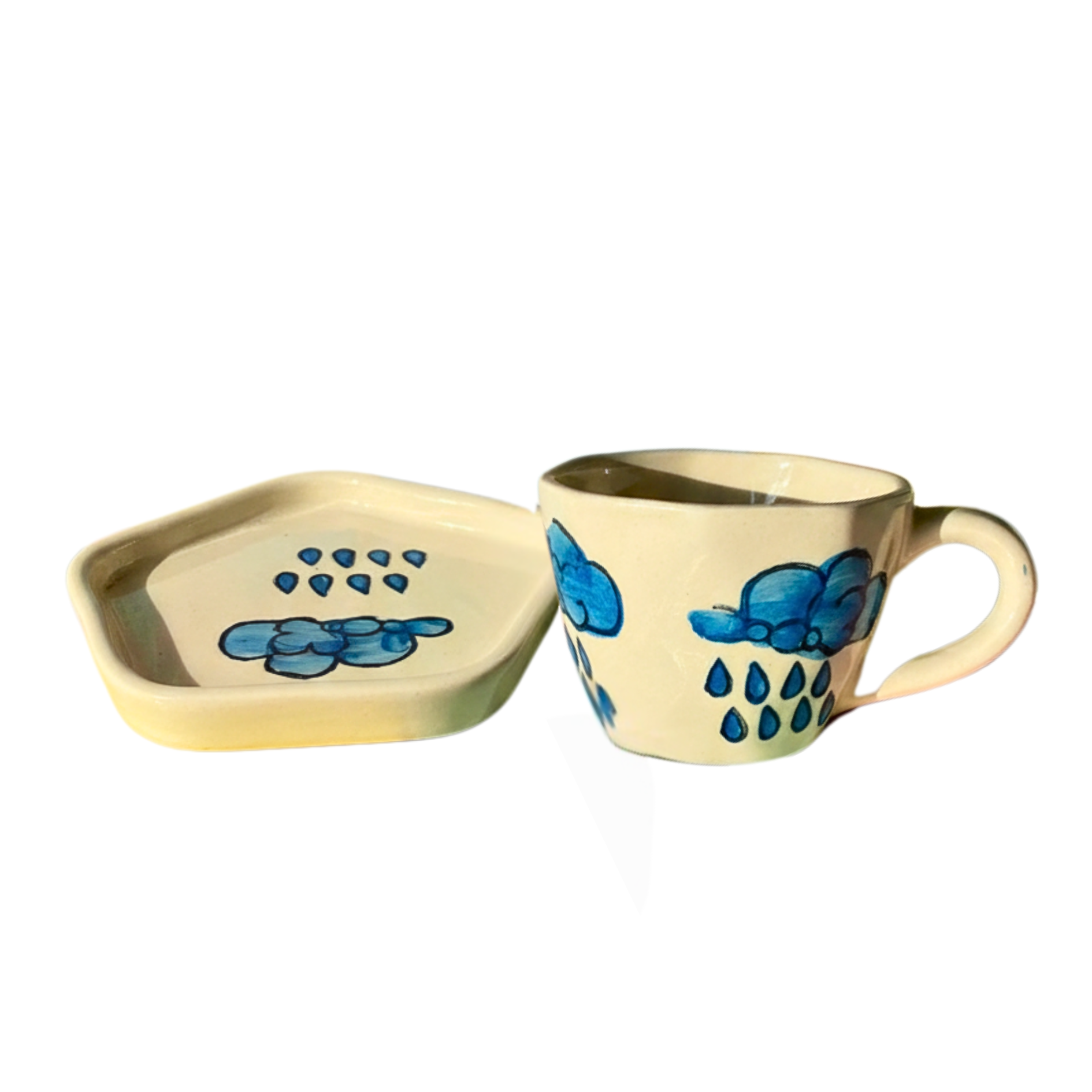Cloudy Raindrop Art Cup & Saucer set