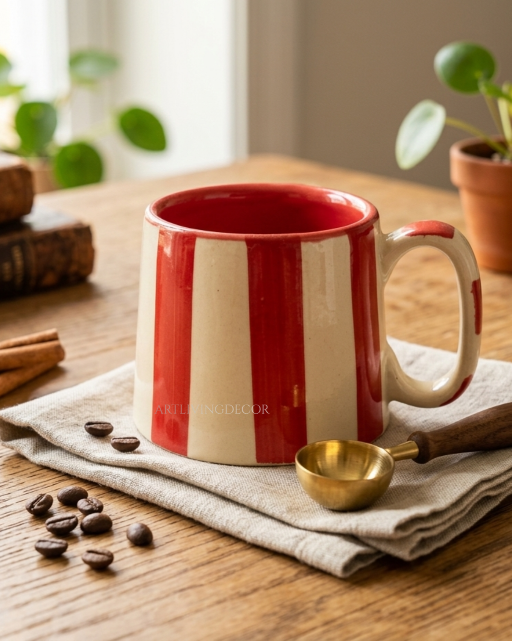 Modern Striped Ceramic Tea Cups