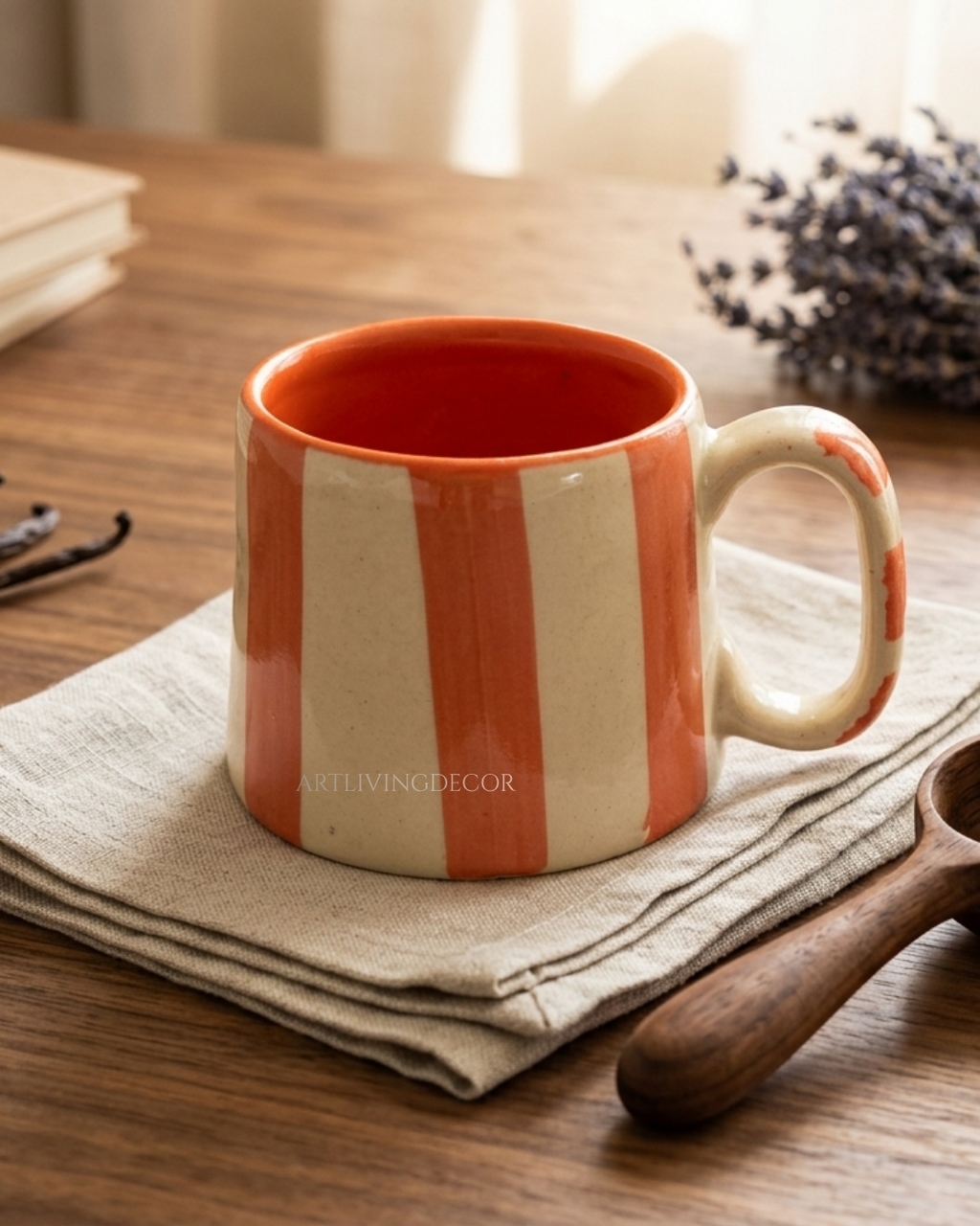 Modern Striped Ceramic Tea Cups