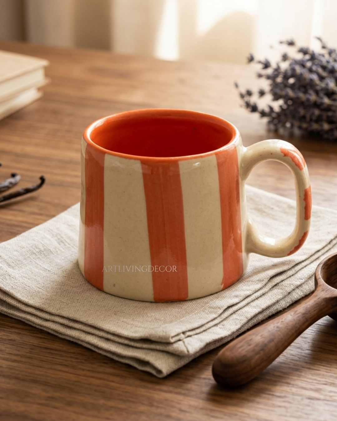 Modern Striped Ceramic Tea Cups