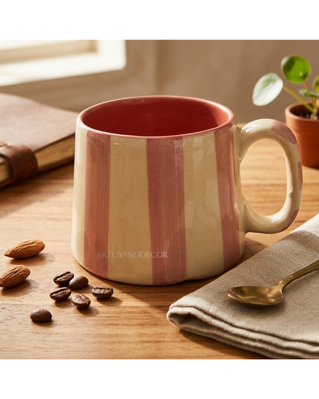 Modern Striped Ceramic Tea Cups