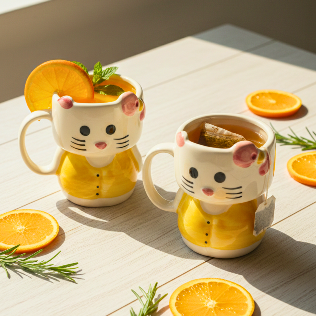 Yellow Kitty Hug Mug