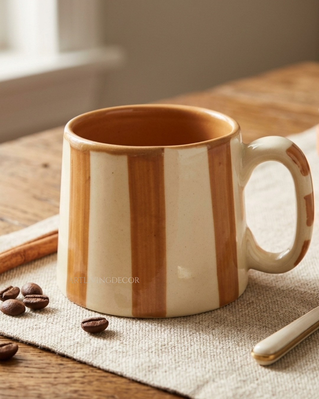 Modern Striped Ceramic Tea Cups