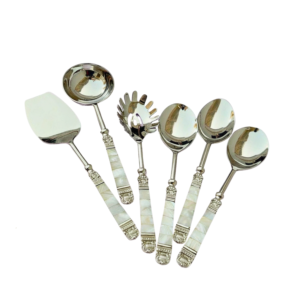 Royal Pearl Handle Silver Cutlery Set of 6