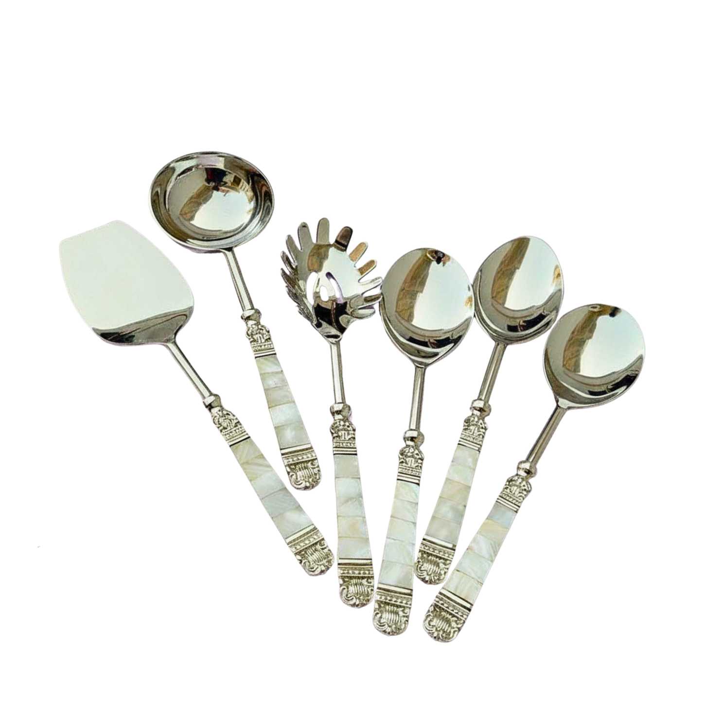 Royal Pearl Handle Silver Cutlery Set of 6