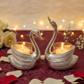 Luxury Swan Candle Holder Set of 2 with Premium Gift Box