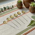 Set of 6 Designer Flower Motif Cocktail Sticks