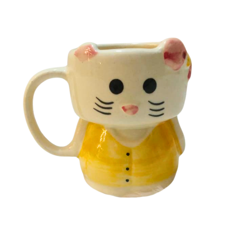 Yellow Kitty Hug Mug