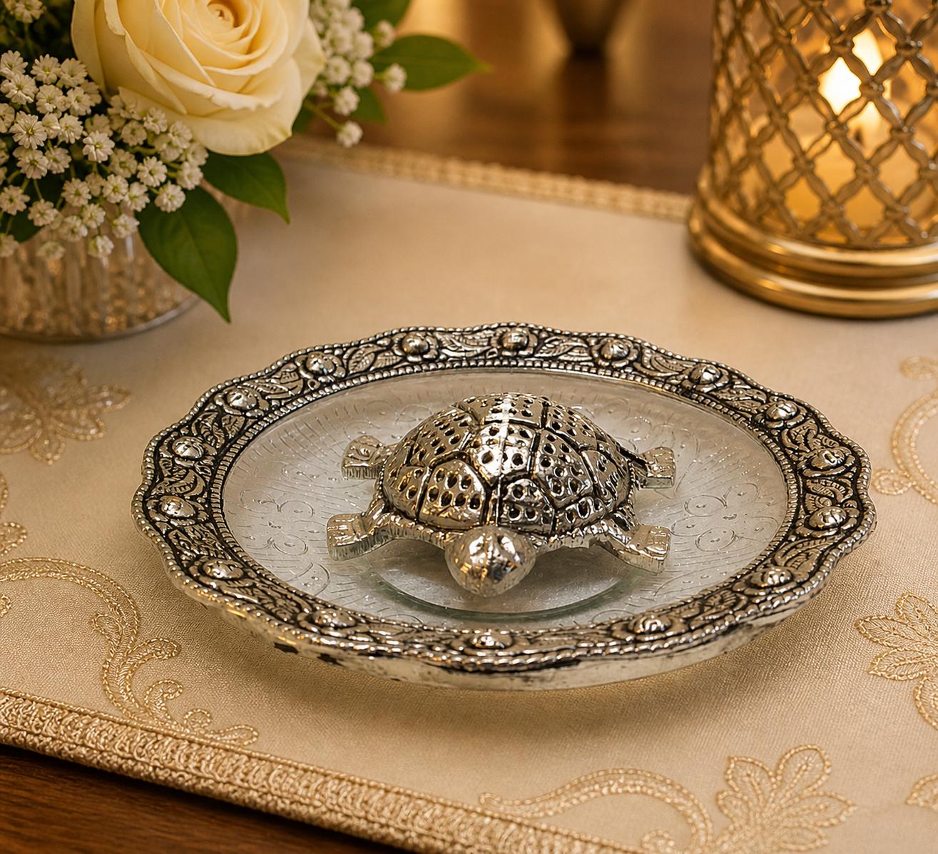 Tortoise Vastu Tabletop Décor with Velvet Box