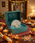 Royal Decorative Peacock With Glass Candle Votive with velvet box