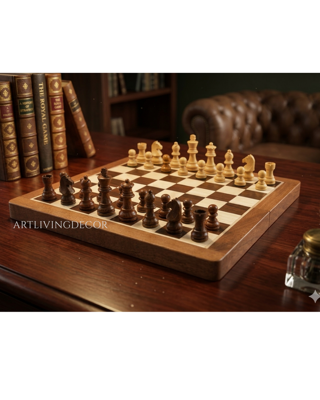 Premium Wooden Chess Set with Board & Pieces: Decorative & Playable