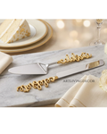 Celebrate Gold Designer Knife & Server Set of 2