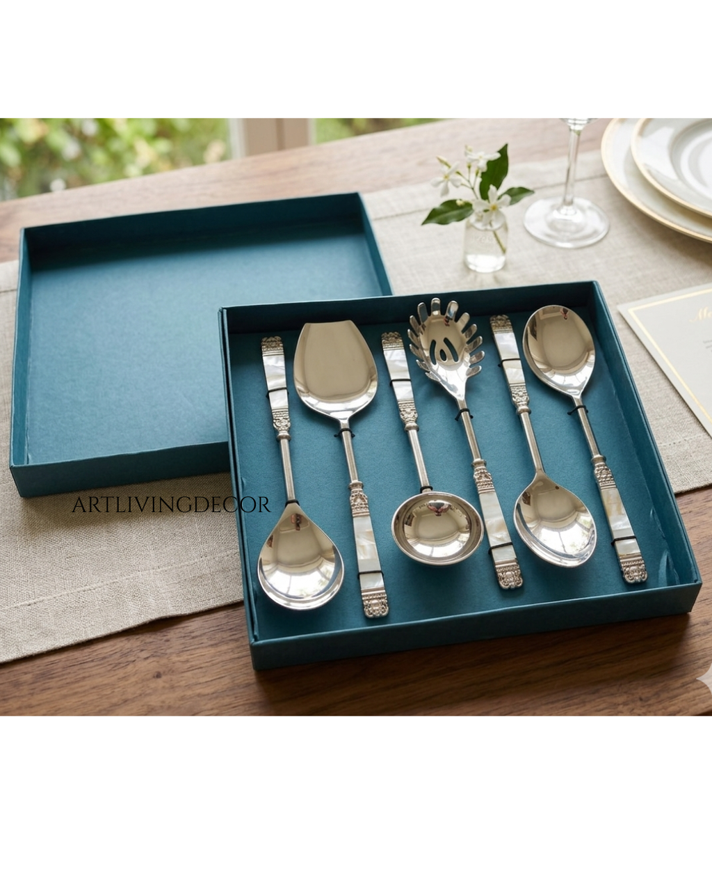 Set of 6 Royal MOP Handle Silver Cutlery Set