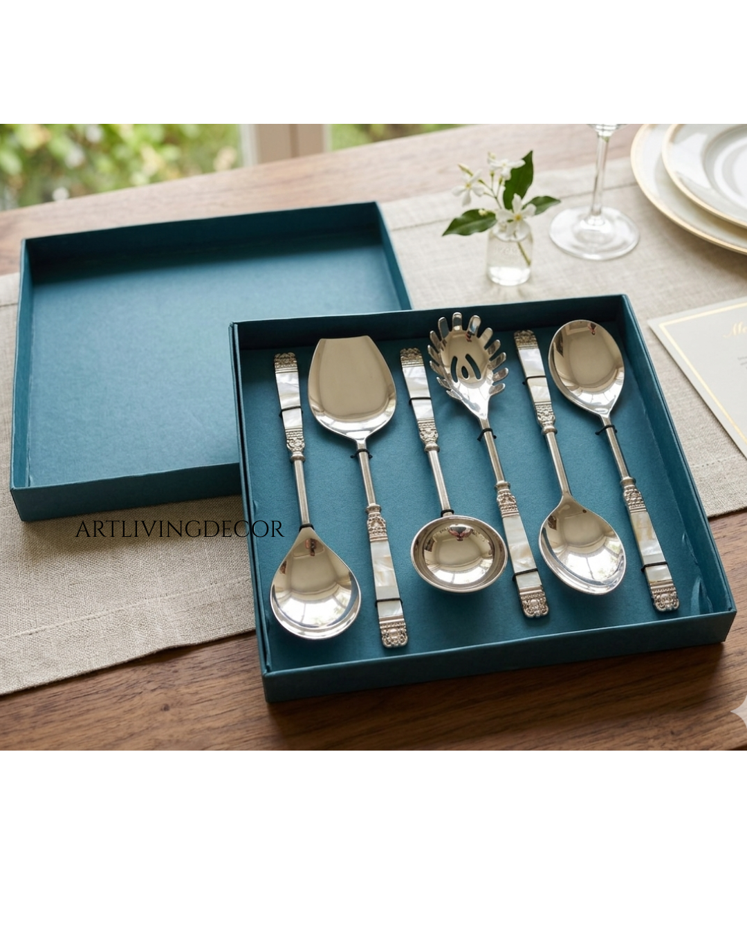 Set of 6 Royal MOP Handle Silver Cutlery Set