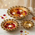 Metal Flower Urli: Decorative Flower Bowl Set of 3