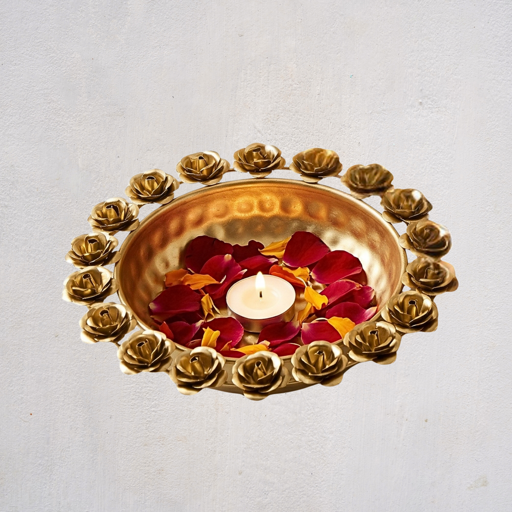 Metal Flower Urli: Decorative Flower Bowl Set of 3
